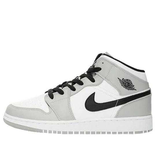 Giày Air Jordan 1 Mid Light Smoke Grey Black GS 554725-092 phối màu xám đen
