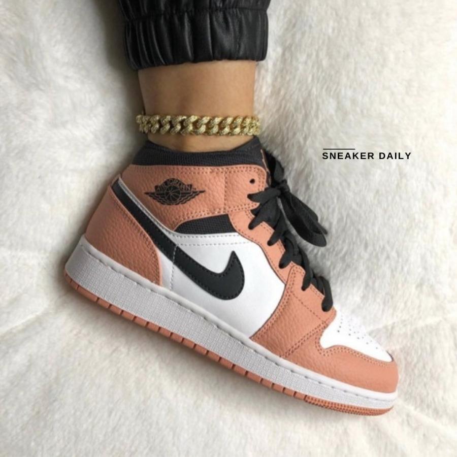 Giày Air Jordan 1 Mid Pink Quartz 555112-603 - Ảnh 12