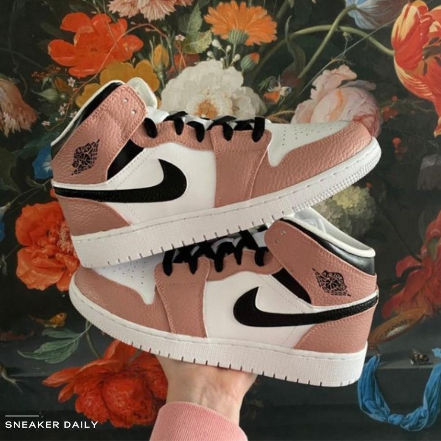 Giày Air Jordan 1 Mid Pink Quartz 555112-603 - Ảnh 2