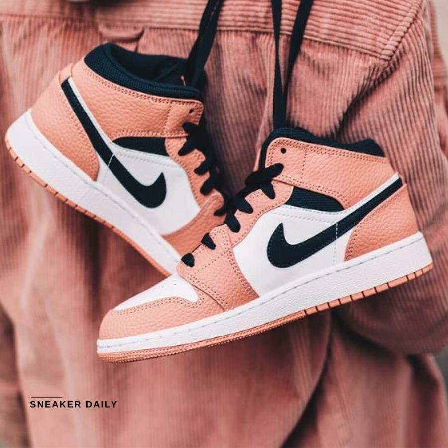 Giày Air Jordan 1 Mid Pink Quartz 555112-603 - Ảnh 3