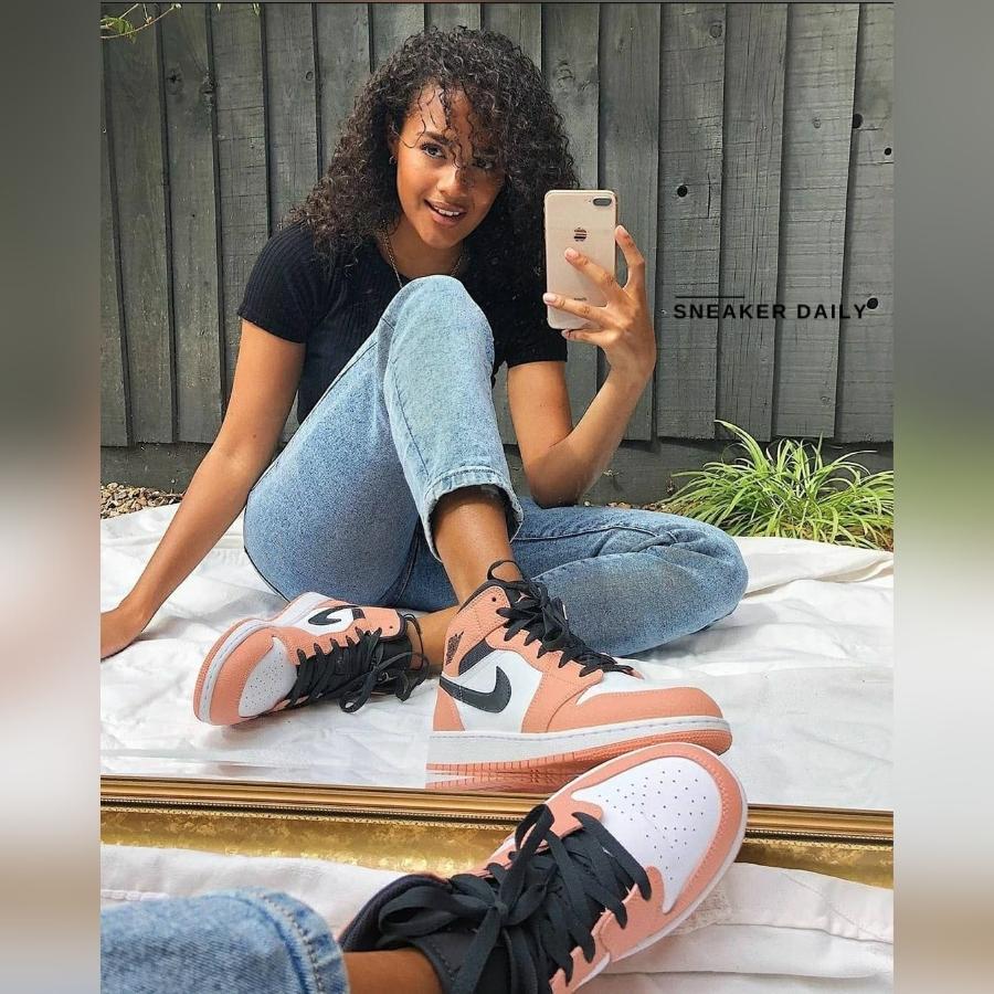 Giày Air Jordan 1 Mid Pink Quartz 555112-603 - Ảnh 4