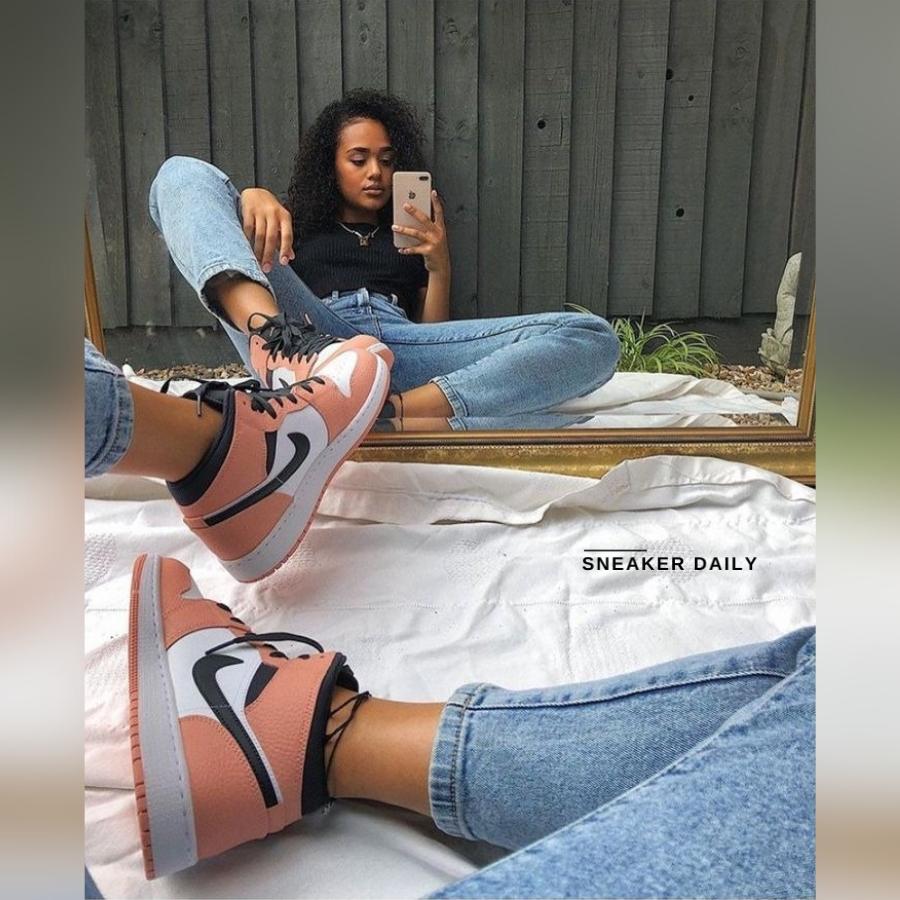 Giày Air Jordan 1 Mid Pink Quartz 555112-603 - Ảnh 5