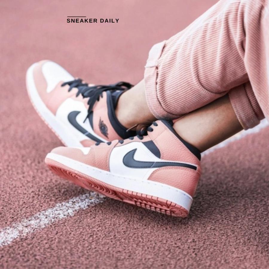 Giày Air Jordan 1 Mid Pink Quartz 555112-603 - Ảnh 7