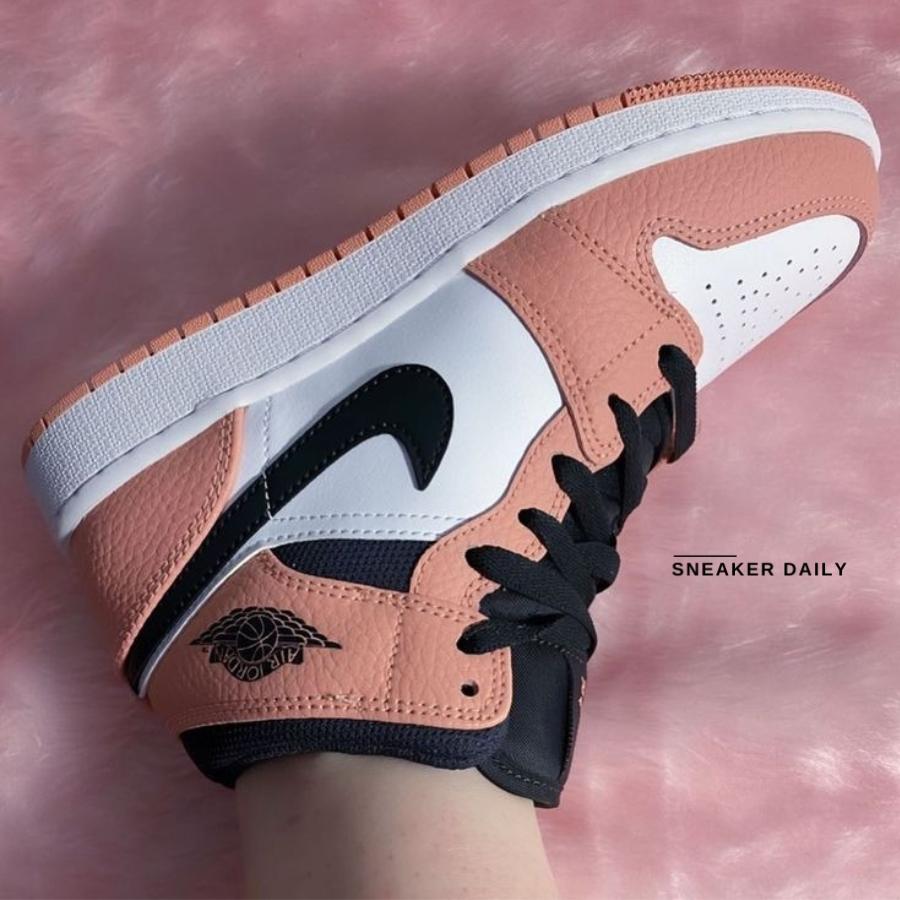 Giày Air Jordan 1 Mid Pink Quartz 555112-603 - Ảnh 8
