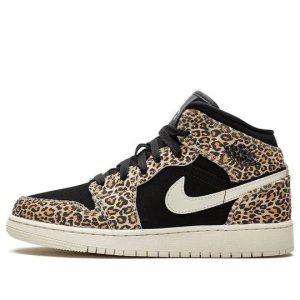 Giày Air Jordan 1 Mid SE Leopard (GS) BQ6931-021