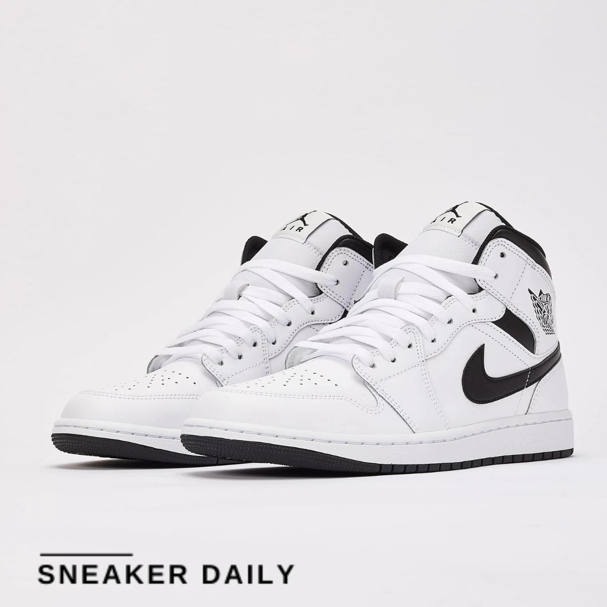 Giày Air Jordan 1 Mid White Black DQ8426-132 - Ảnh 3