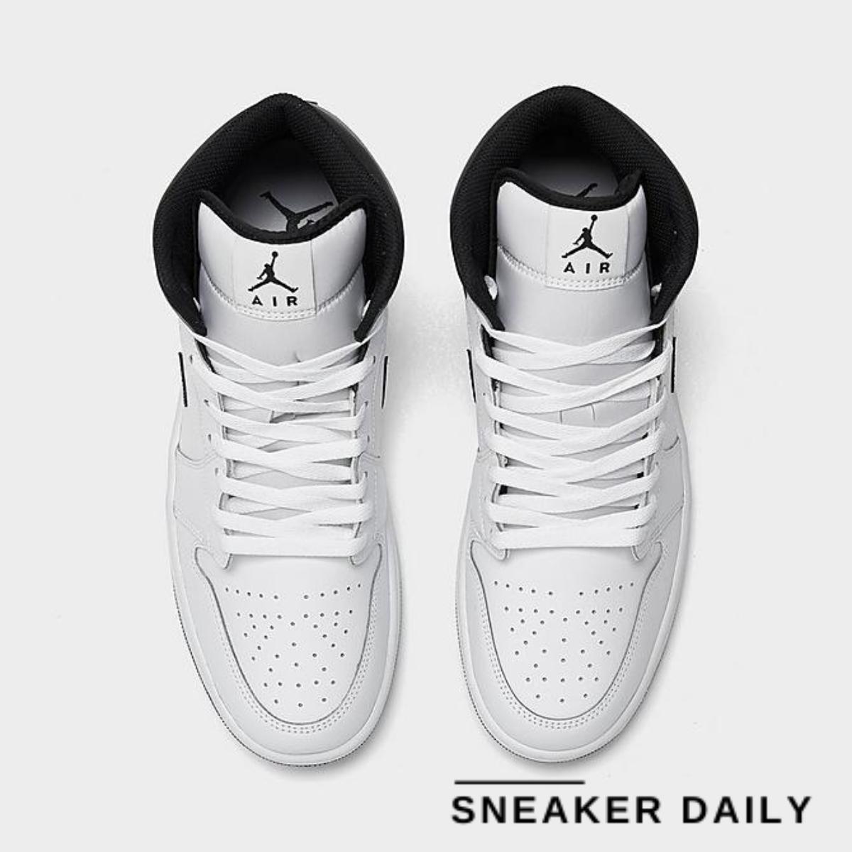 Giày Air Jordan 1 Mid White Black DQ8426-132 - Ảnh 4