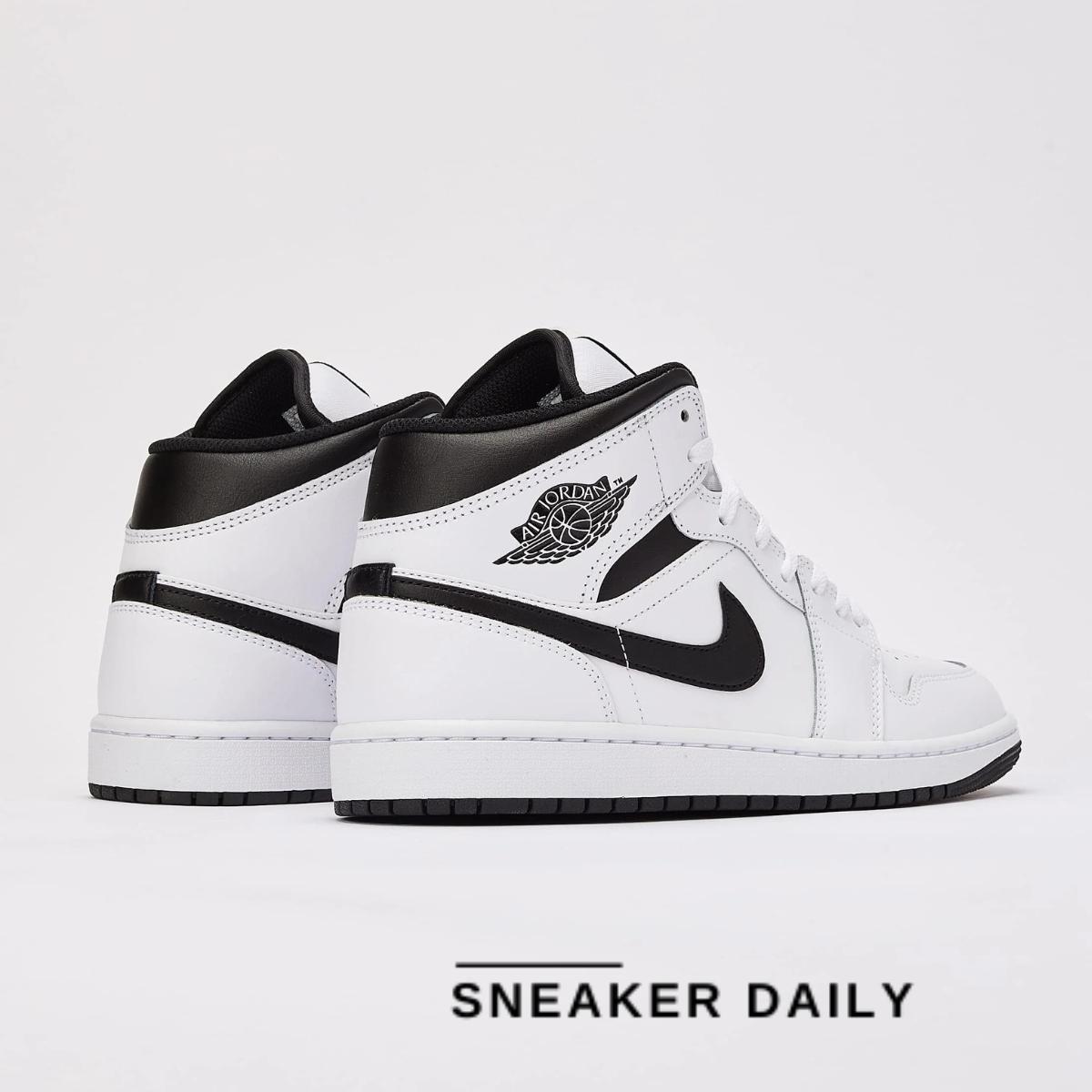 Giày Air Jordan 1 Mid White Black DQ8426-132 - Ảnh 8