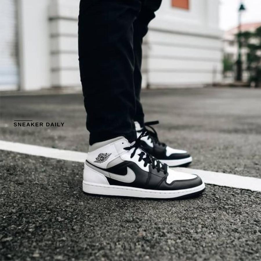 Giày Air Jordan 1 Mid White Shadow 554725-073 - Ảnh 3