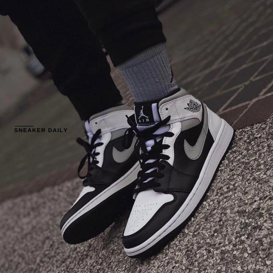 Giày Air Jordan 1 Mid White Shadow 554725-073 - Ảnh 4