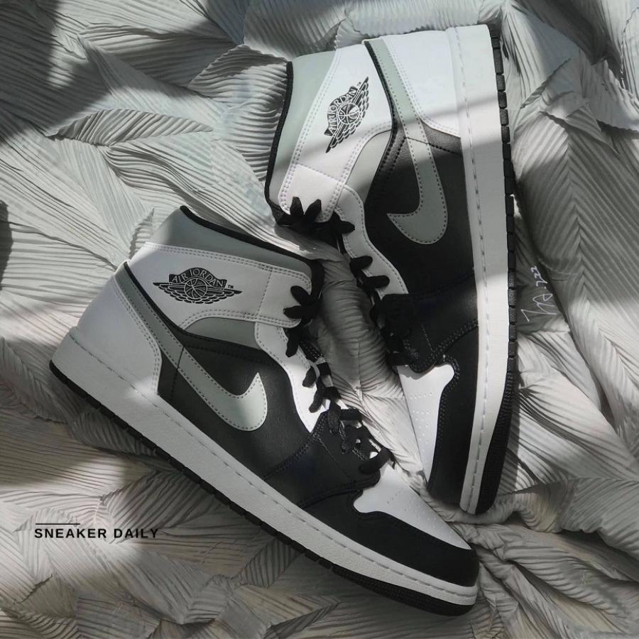Giày Air Jordan 1 Mid White Shadow 554725-073 - Ảnh 5