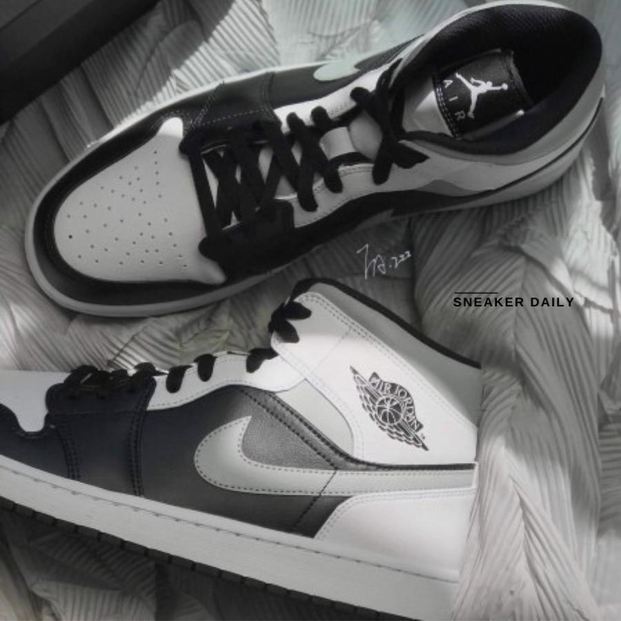 Giày Air Jordan 1 Mid White Shadow 554725-073 - Ảnh 6