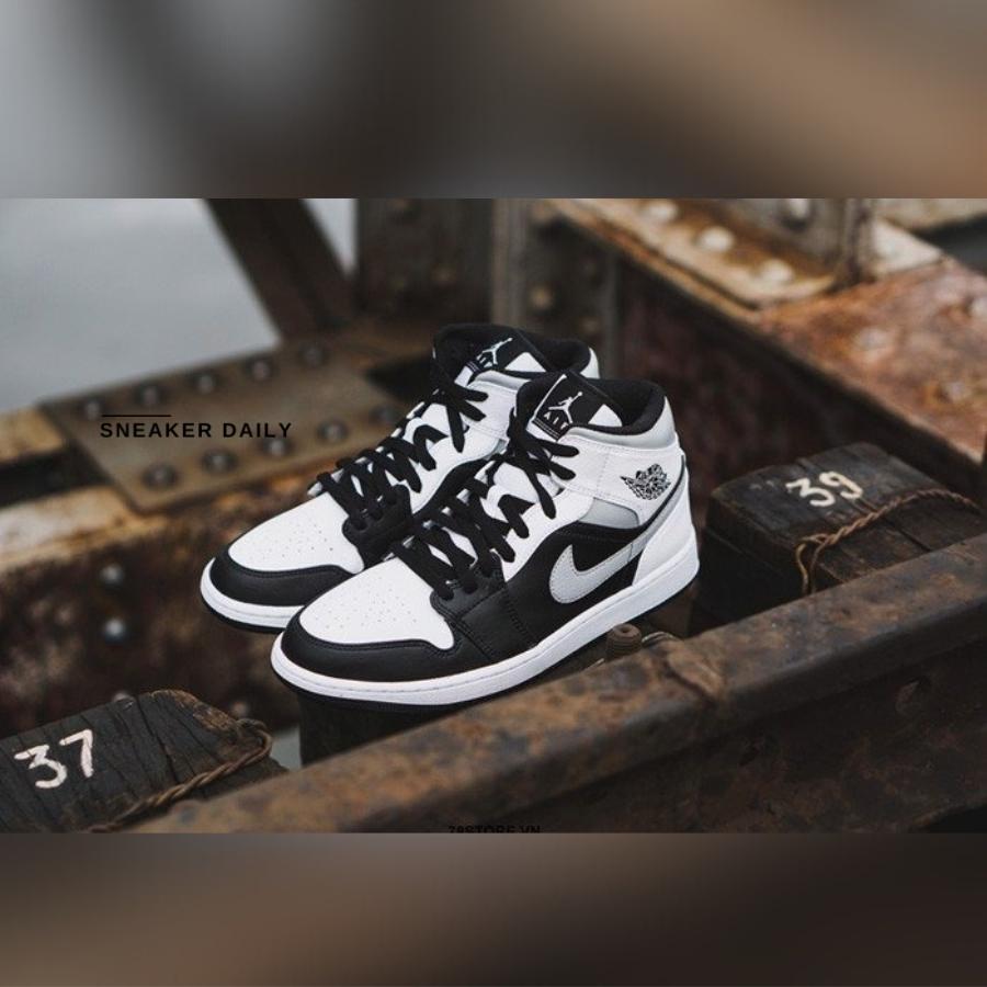 Giày Air Jordan 1 Mid White Shadow 554725-073 - Ảnh 7
