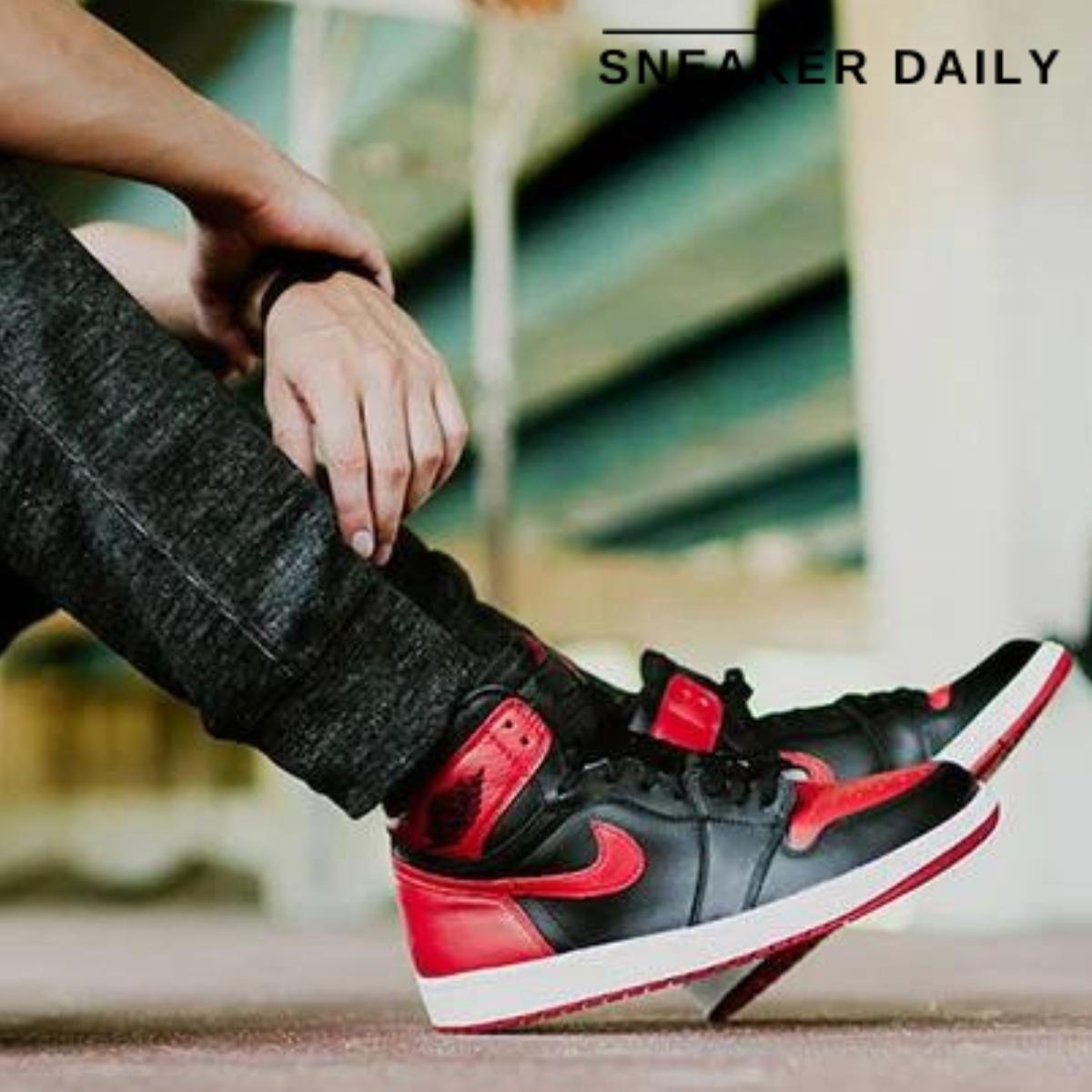 Giày Air Jordan 1 Retro High OG Banned 2016 (GS) 575441-001 - Ảnh 7
