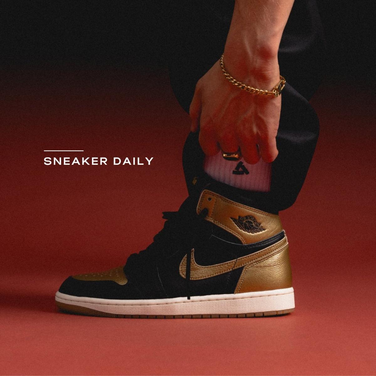 Giày Air Jordan 1 Retro High OG Black Metallic Gold DZ5485-071 - Ảnh 5