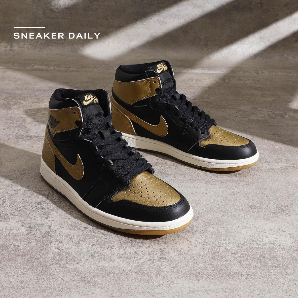 Giày Air Jordan 1 Retro High OG Black Metallic Gold DZ5485-071 - Ảnh 7