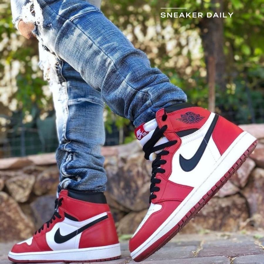 Giày Air Jordan 1 Retro High OG Chicago 2015 555088-101 - Ảnh 7