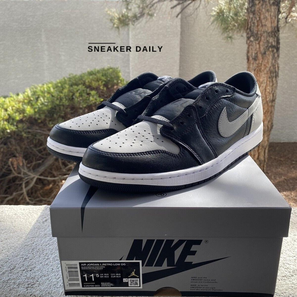 Chi tiết logo Wings và lưỡi giày Air Jordan 1 Retro Low OG Shadow 2024