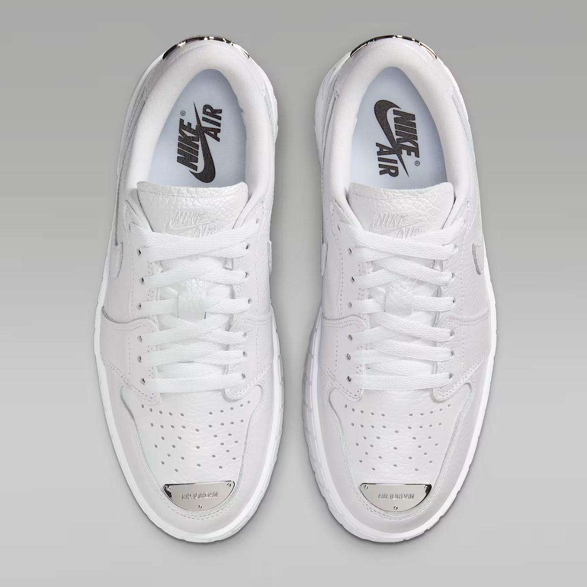 Giày Jordan 1 Brooklyn Low White Metallic Silver (WMNS) HF3184-100 - Ảnh 4