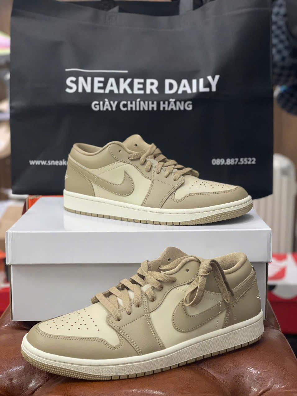 Giày Jordan 1 Low Rattan Sail Desert Camo DC0774-203 - Ảnh 2