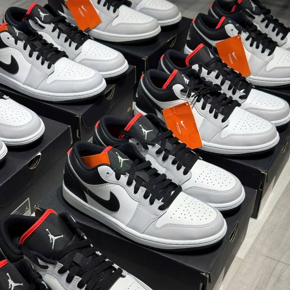 Giày Nike Air Jordan 1 Low Neutral Grey Infrared 553558-045 - Ảnh 2