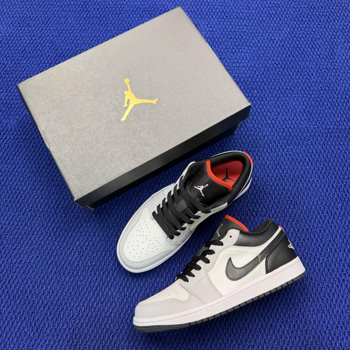 Giày Nike Air Jordan 1 Low Neutral Grey Infrared 553558-045 - Ảnh 6