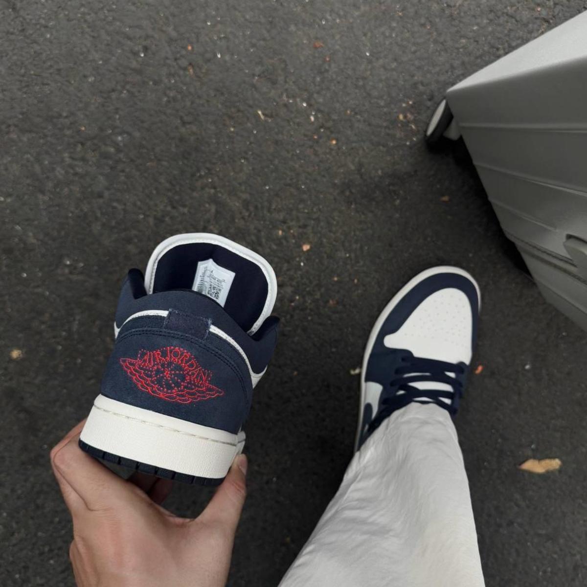 Giày Nike Air Jordan 1 Low Obsidian Suede IO7448-400 - Ảnh 3