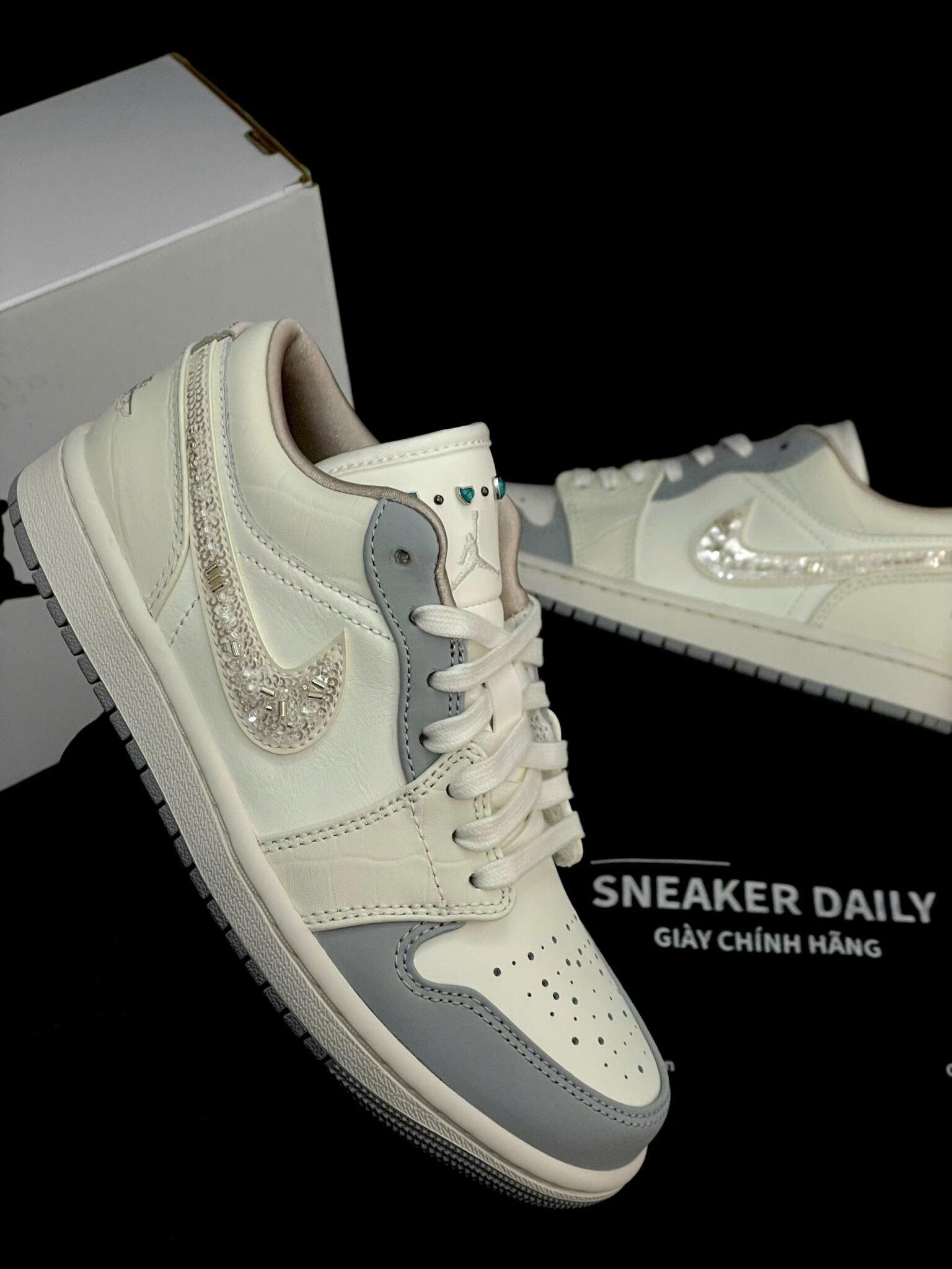 Giày Nike Air Jordan 1 Low Sail Soft Pearl IH7323-100 - Ảnh 3