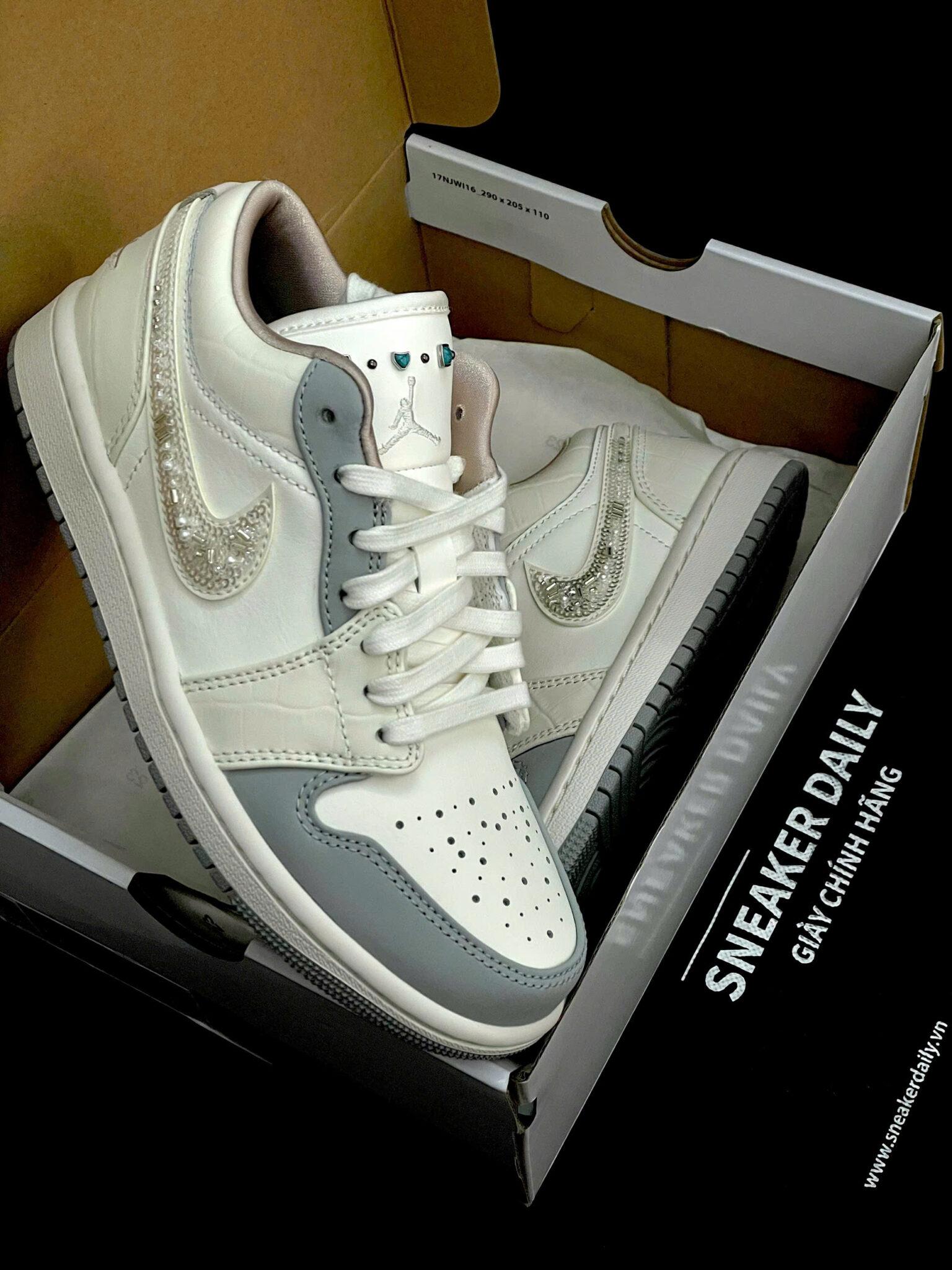 Giày Nike Air Jordan 1 Low Sail Soft Pearl IH7323-100 - Ảnh 4