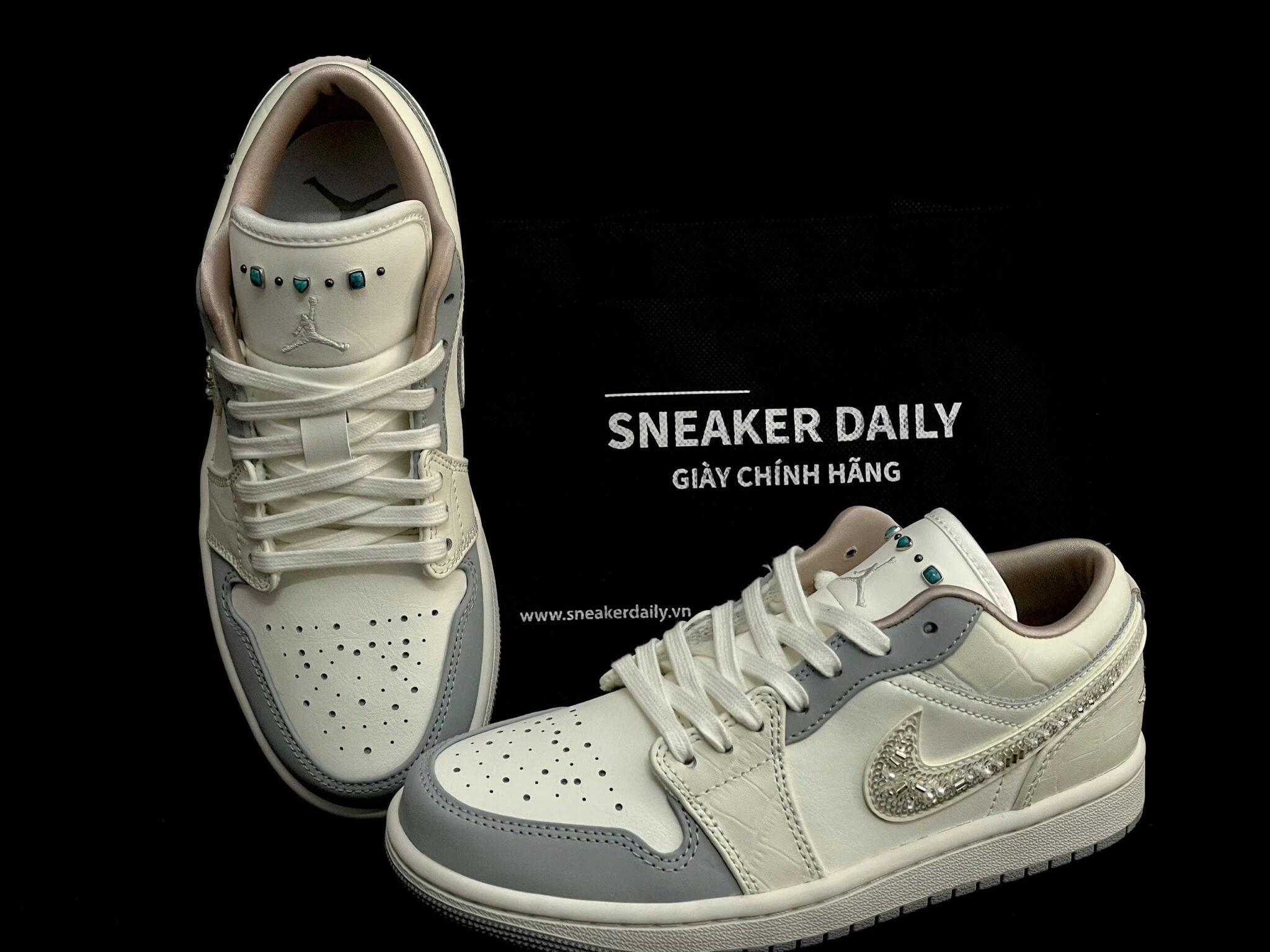 Giày Nike Air Jordan 1 Low Sail Soft Pearl IH7323-100 - Ảnh 6