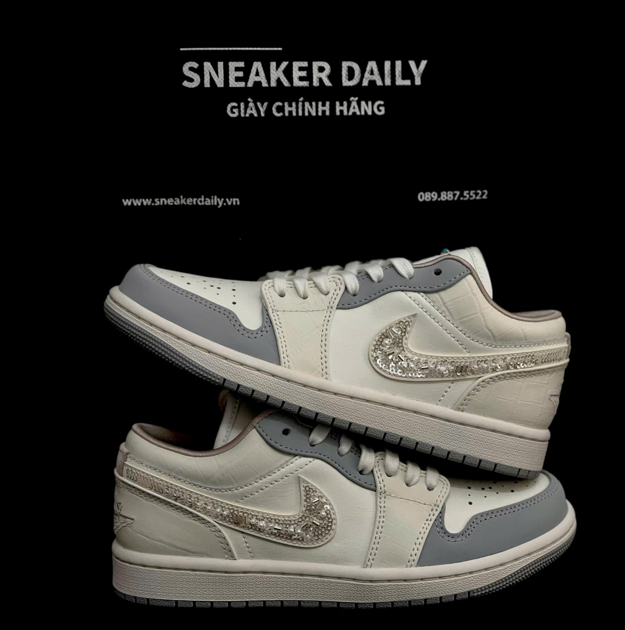 Giày Nike Air Jordan 1 Low Sail Soft Pearl IH7323-100 - Ảnh 8