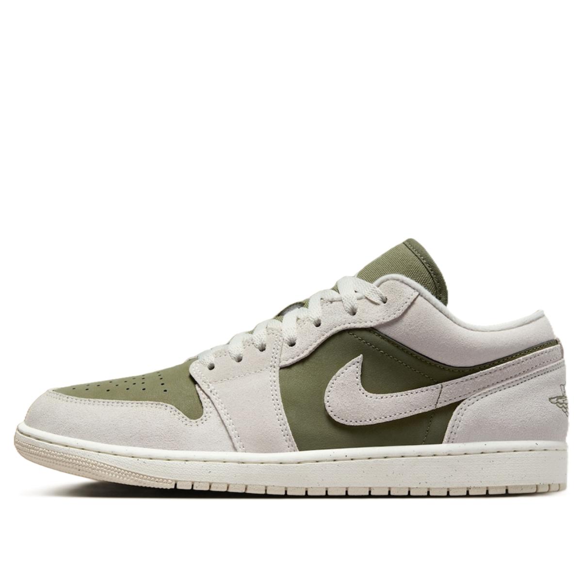 Giày Nike Air Jordan 1 Low SE Medium Olive Sail HV4089-201 phối màu xanh olive và trắng sail