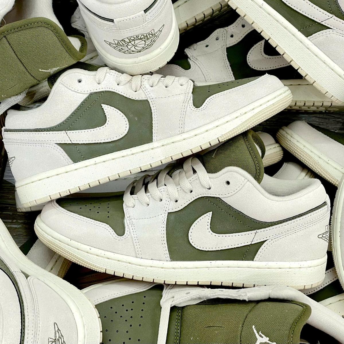Giày Nike Air Jordan 1 Low SE Medium Olive Sail HV4089-201 - Ảnh 2