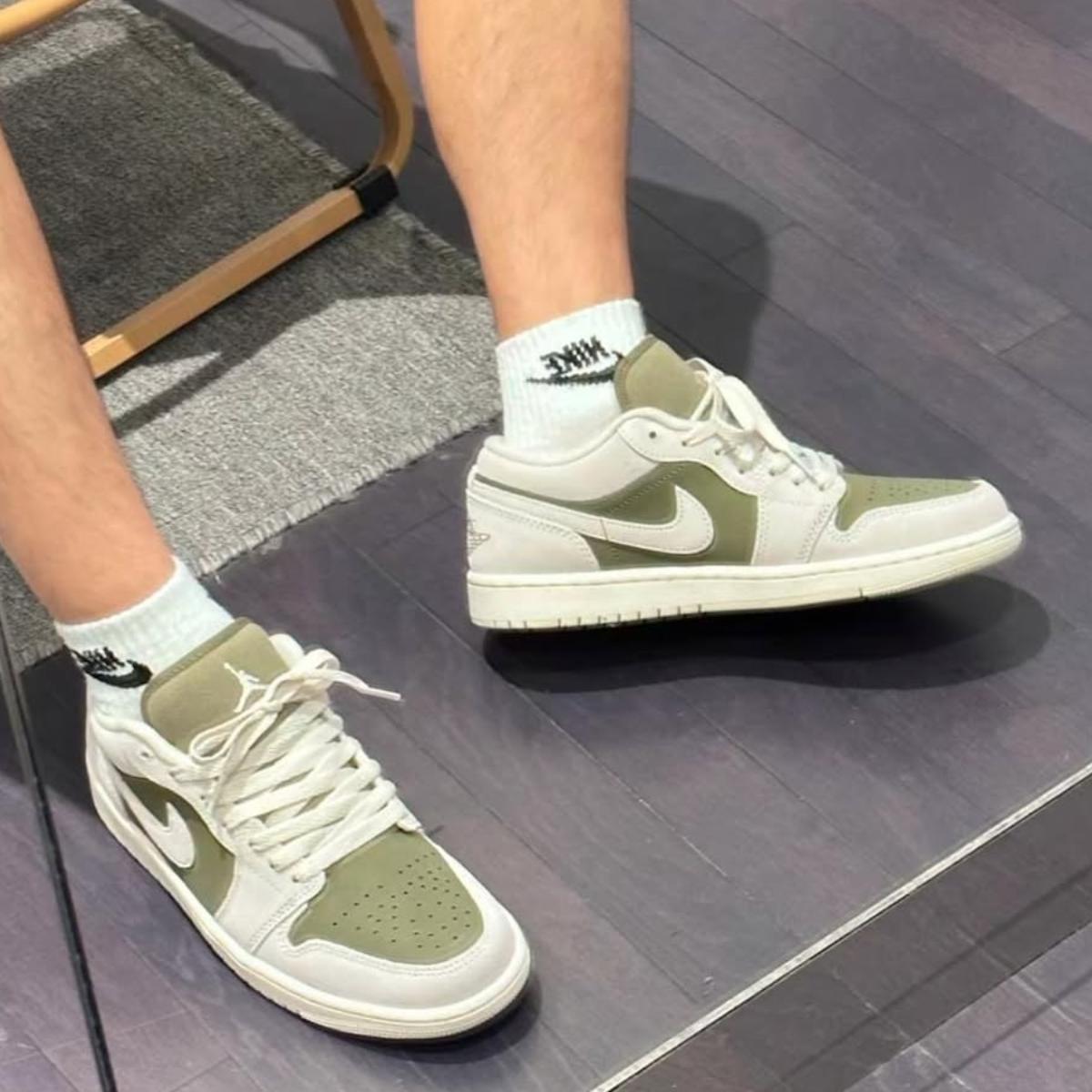 Giày Nike Air Jordan 1 Low SE Medium Olive Sail HV4089-201 - Ảnh 6