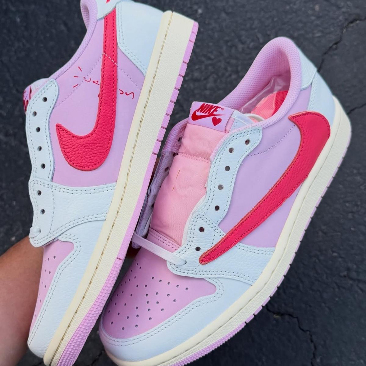 Giày Nike Air Jordan 1 Low x Travis Scott Pink IQ7604-101 - Ảnh 4
