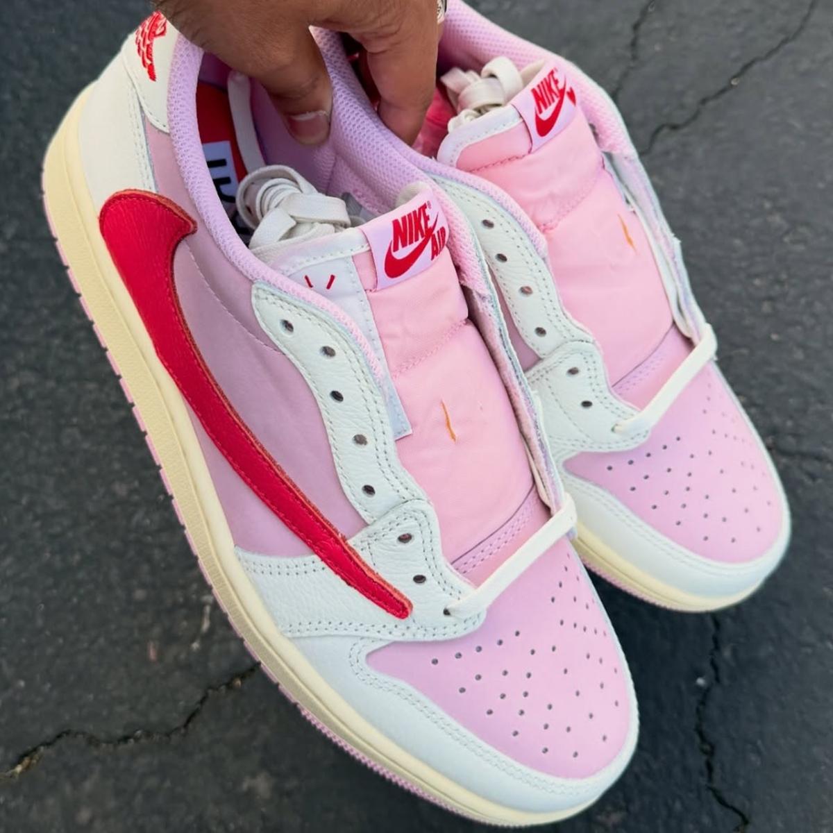 Giày Nike Air Jordan 1 Low x Travis Scott Pink IQ7604-101 - Ảnh 5