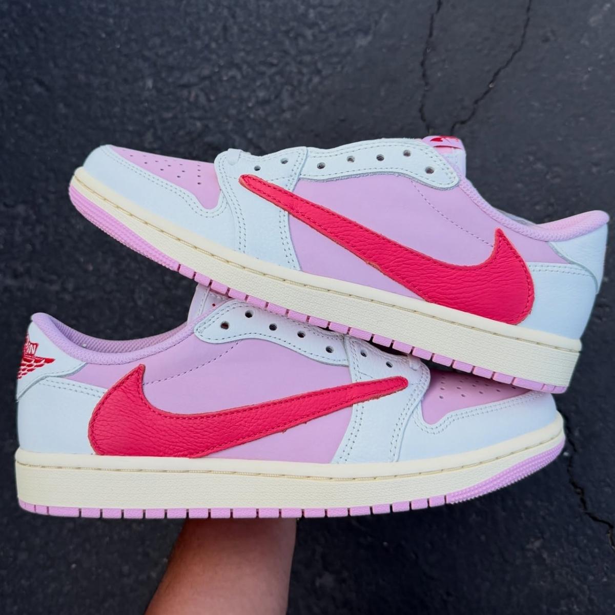 Giày Nike Air Jordan 1 Low x Travis Scott Pink IQ7604-101 - Ảnh 7