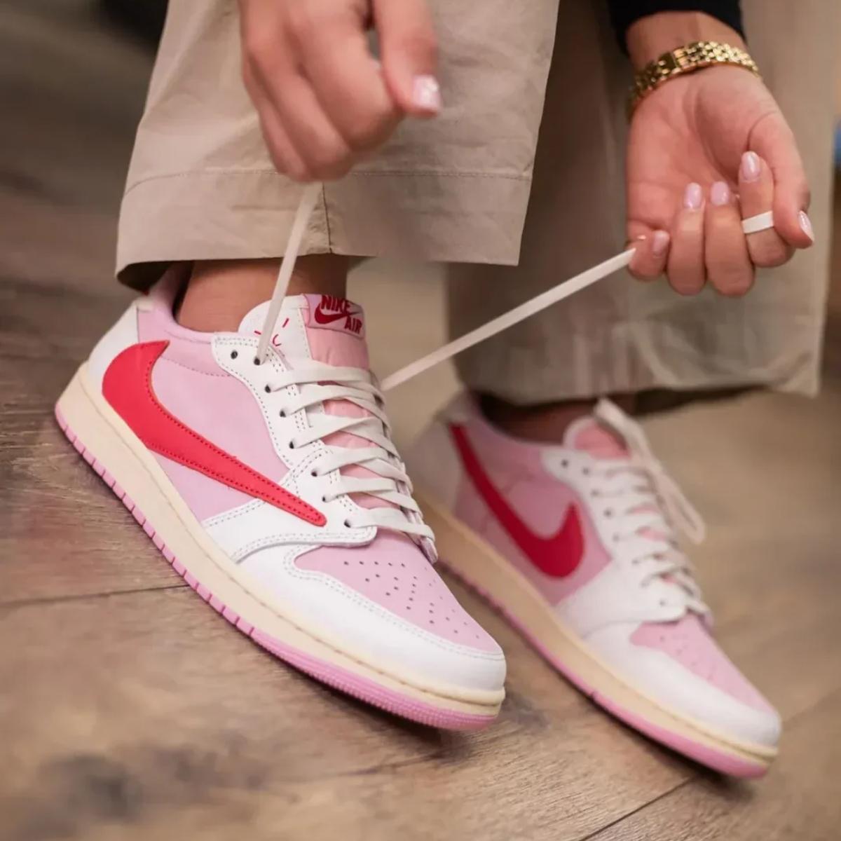Giày Nike Air Jordan 1 Low x Travis Scott Pink IQ7604-101 - Ảnh 8
