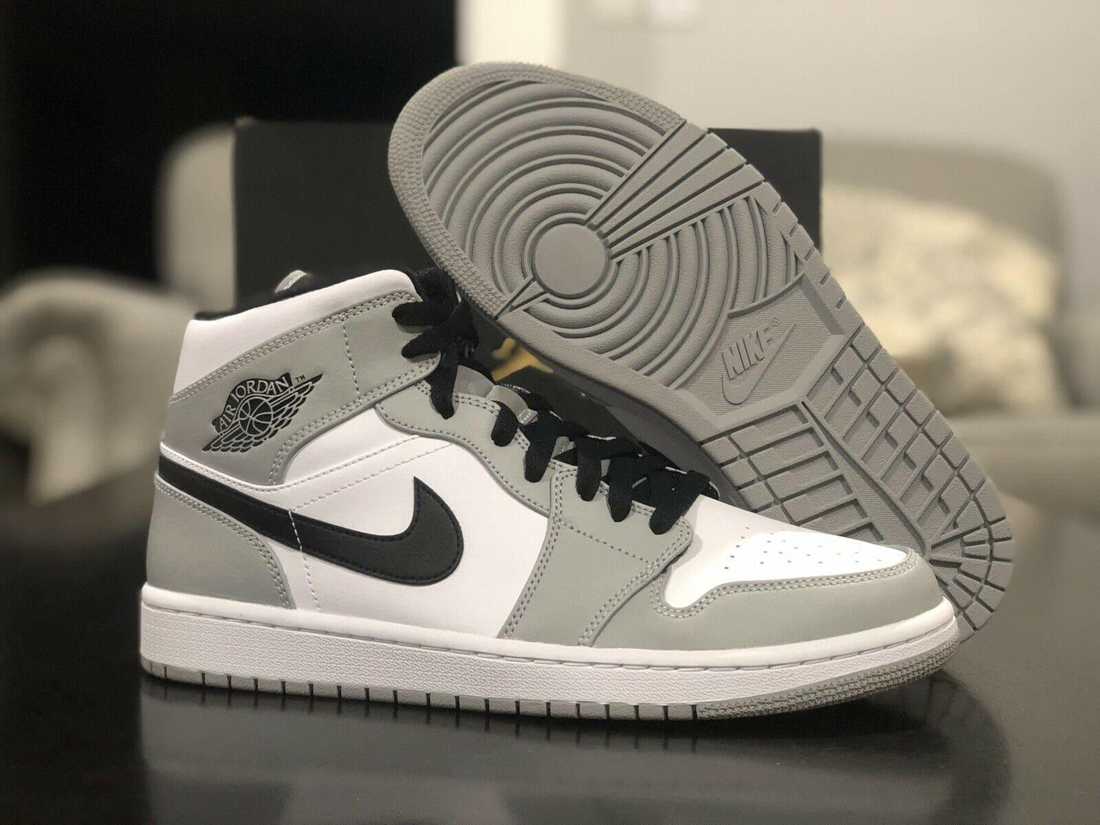 Giày Nike Air Jordan 1 Mid Smoke Grey 554724-092 - Ảnh 11