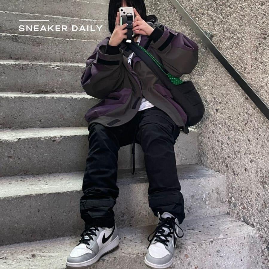 Giày Nike Air Jordan 1 Mid Smoke Grey 554724-092 - Ảnh 17