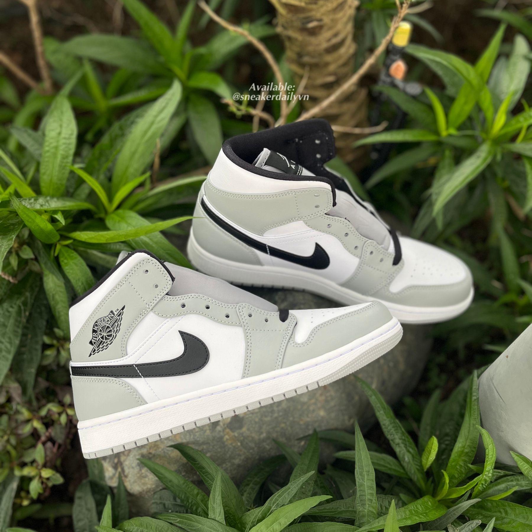 Giày Nike Air Jordan 1 Mid Smoke Grey 554724-092 - Ảnh 7