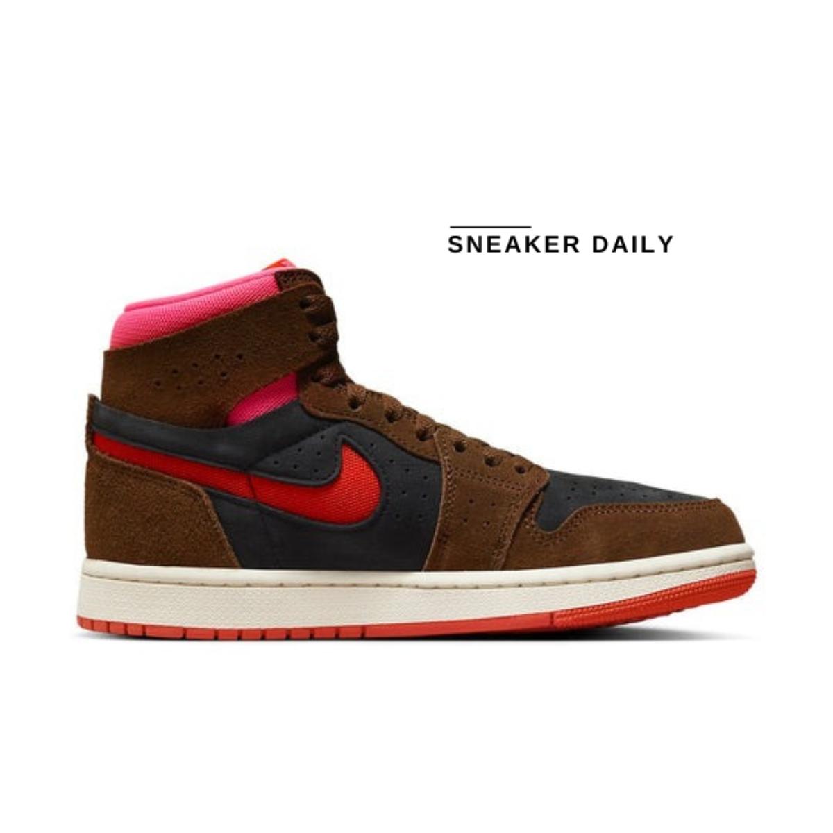 Giày (WMNS) Air Jordan 1 High Zoom Comfort 2 Cacao Wow Picante Red DV1305-206 - Ảnh 2