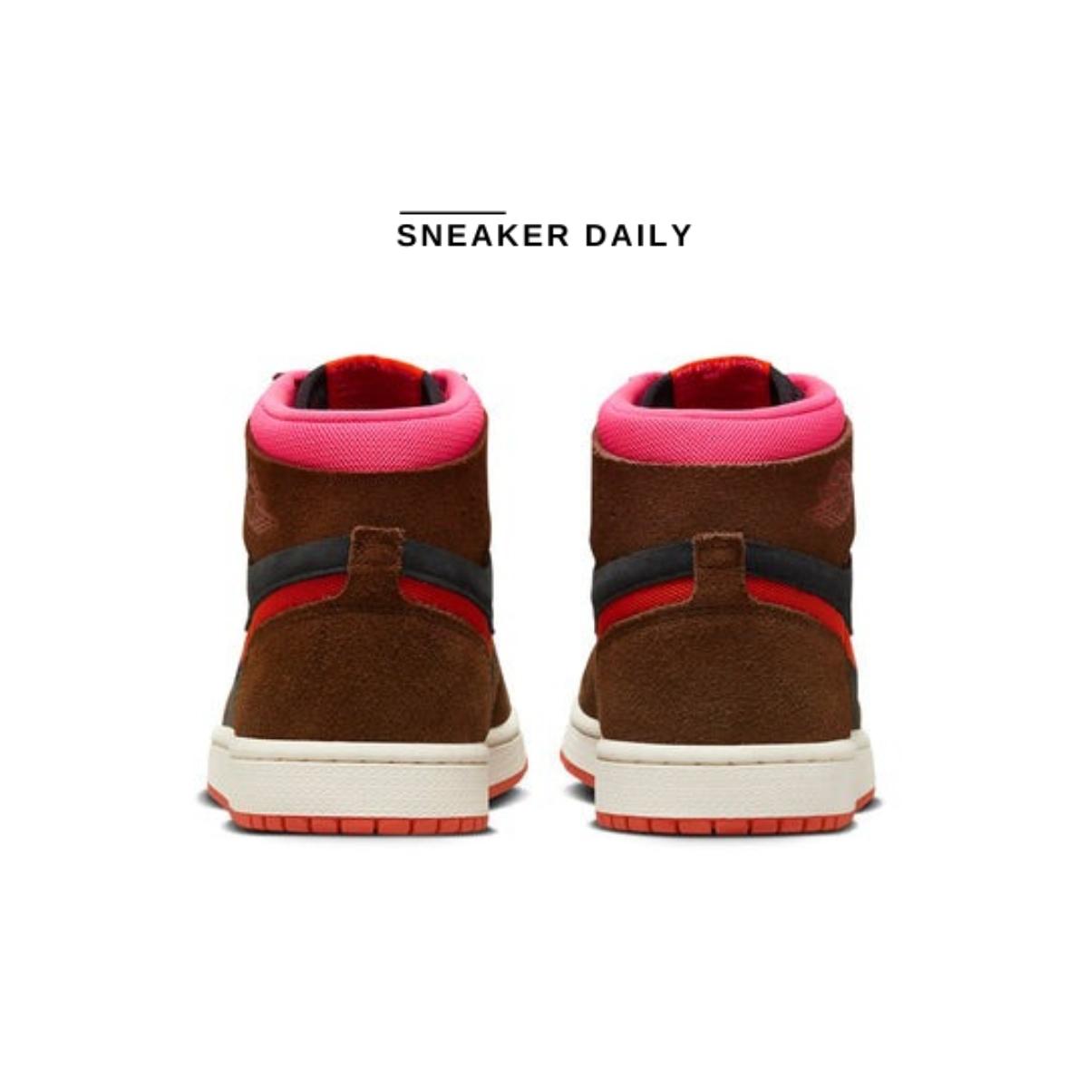 Giày (WMNS) Air Jordan 1 High Zoom Comfort 2 Cacao Wow Picante Red DV1305-206 - Ảnh 5
