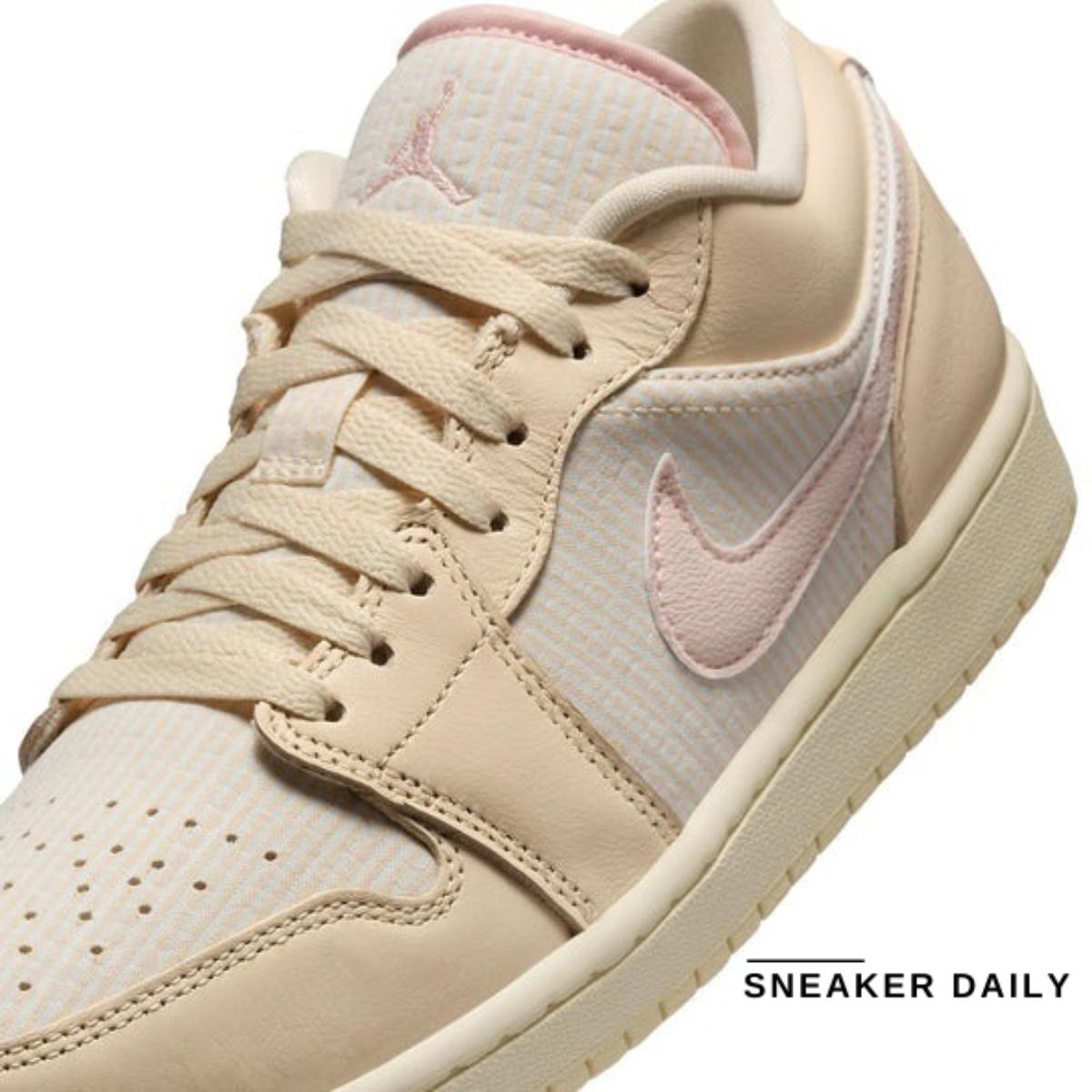 Giày (WMNS) Air Jordan 1 Low SE Linen Legend Pink FQ1925-100 - Ảnh 8