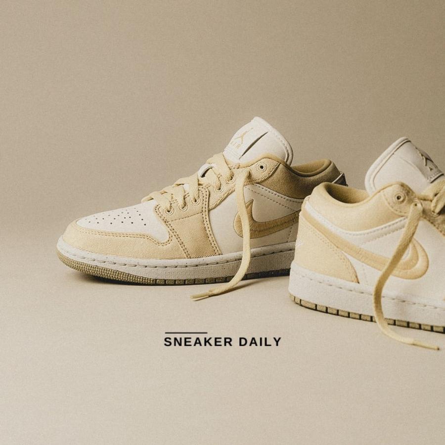 Giày (WMNS) Air Jordan 1 Low SE Team Gold FN3722-701 - Ảnh 4