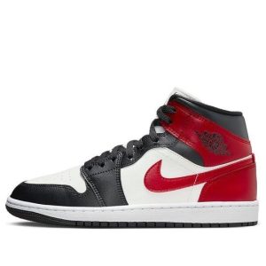 Giày (WMNS) Air Jordan 1 Mid Black Toe BQ6472-160