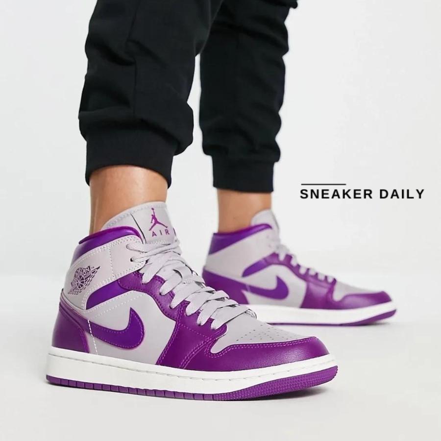 Giày (WMNS) Air Jordan 1 Mid Magenta BQ6472-501 - Ảnh 6