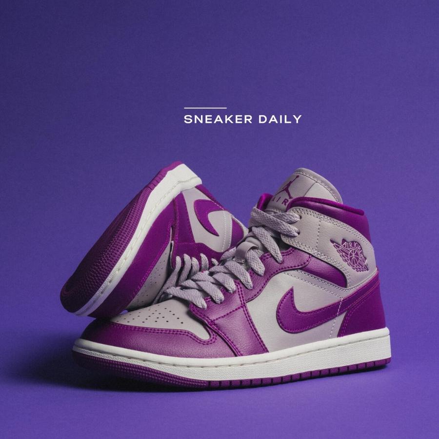 Giày (WMNS) Air Jordan 1 Mid Magenta BQ6472-501 - Ảnh 8