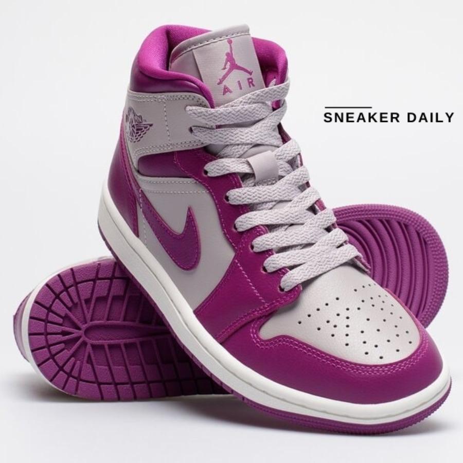 Giày (WMNS) Air Jordan 1 Mid Magenta BQ6472-501 - Ảnh 9