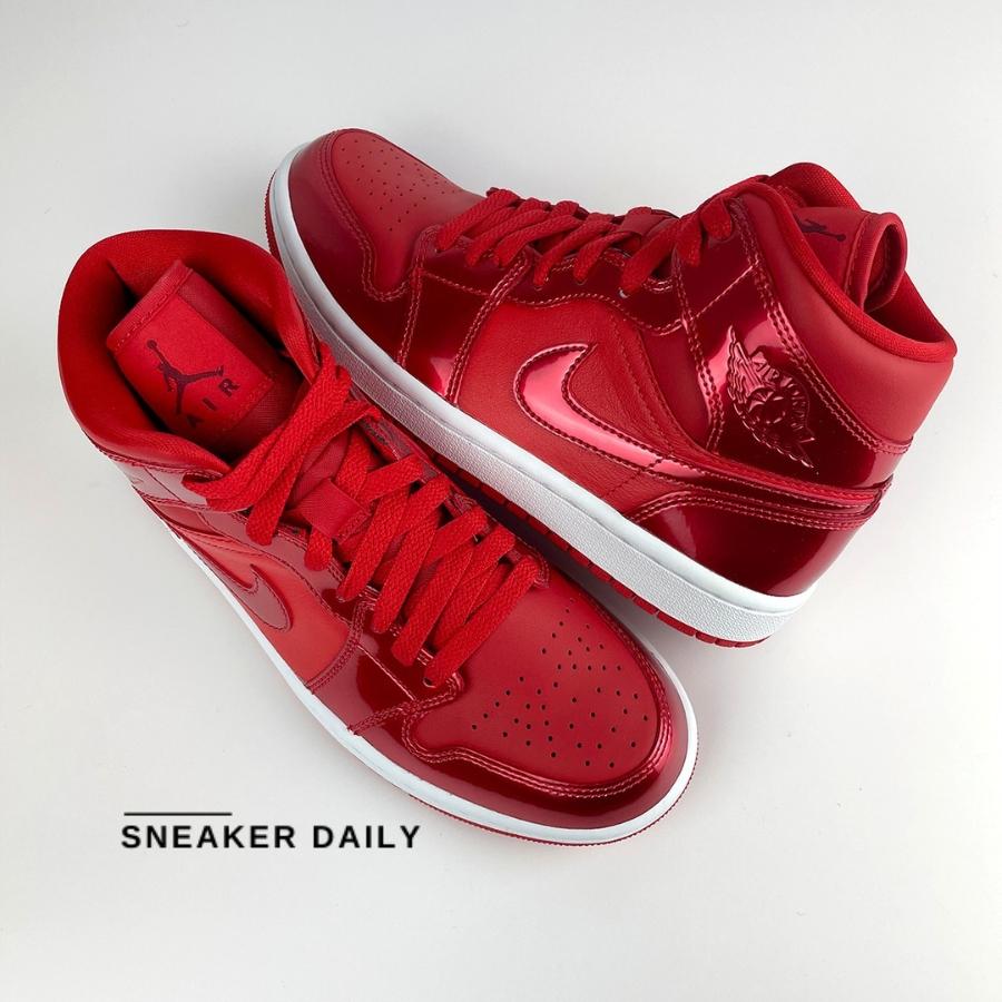 Giày (WMNS) Air Jordan 1 Mid SE University Red Pomegranate DH5894-600 - Ảnh 3